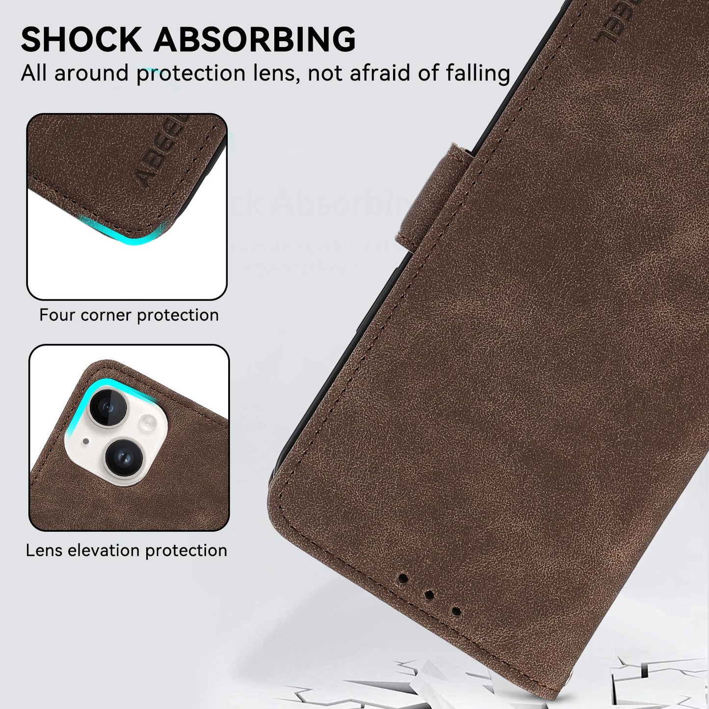 For Samsung Galaxy S25 Edge 5G ABEEL Frosted Magnetic RFID Leather Phone Case(Brown)