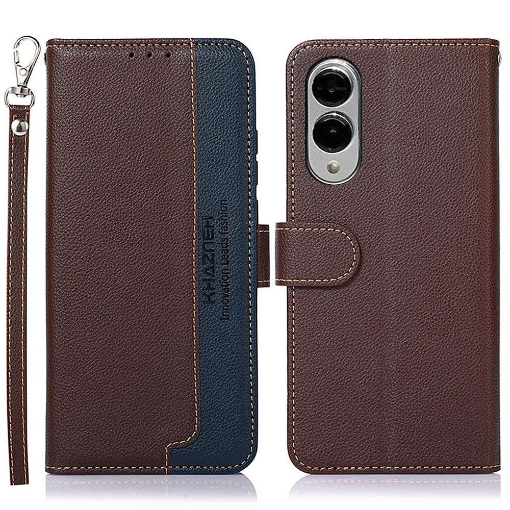 For Samsung Galaxy S25 Edge 5G KHAZNEH Litchi Texture Leather RFID Phone Case(Brown)