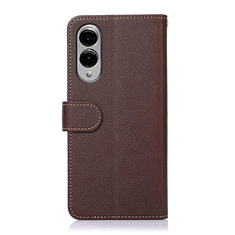 For Samsung Galaxy S25 Edge 5G KHAZNEH Litchi Texture Leather RFID Phone Case(Brown)