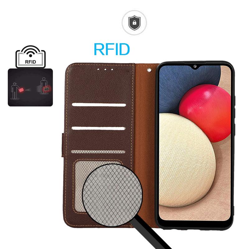 For Samsung Galaxy S25 Edge 5G KHAZNEH Litchi Texture Leather RFID Phone Case(Brown)