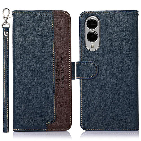 For Samsung Galaxy S25 Edge 5G KHAZNEH Litchi Texture Leather RFID Phone Case(Blue)