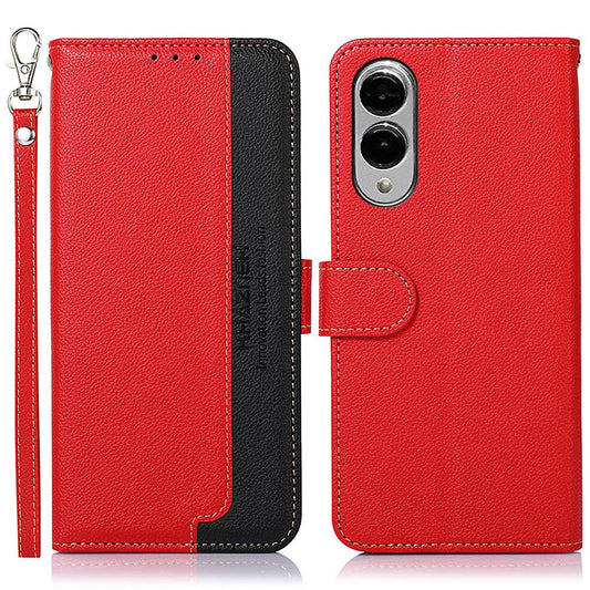 For Samsung Galaxy S25 Edge 5G KHAZNEH Litchi Texture Leather RFID Phone Case(Red)