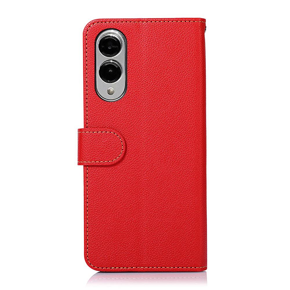For Samsung Galaxy S25 Edge 5G KHAZNEH Litchi Texture Leather RFID Phone Case(Red)