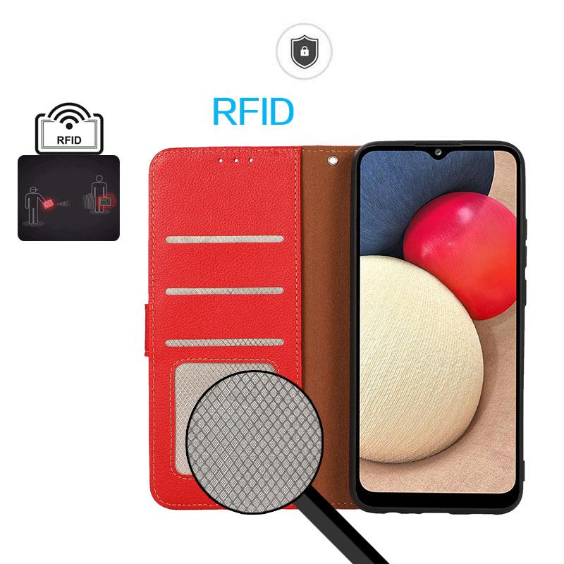 For Samsung Galaxy S25 Edge 5G KHAZNEH Litchi Texture Leather RFID Phone Case(Red)