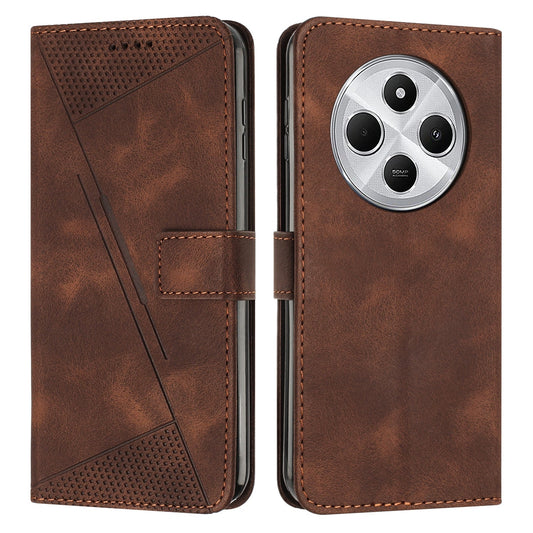 For Redmi 14C 4G Dream Triangle Leather Phone Case(Brown)