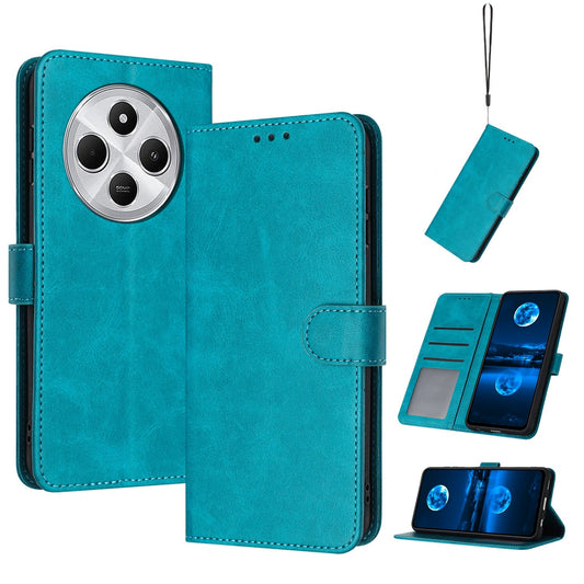 For Redmi 14C 4G Solid Calf Texture Flip Leather Phone Case(Green)