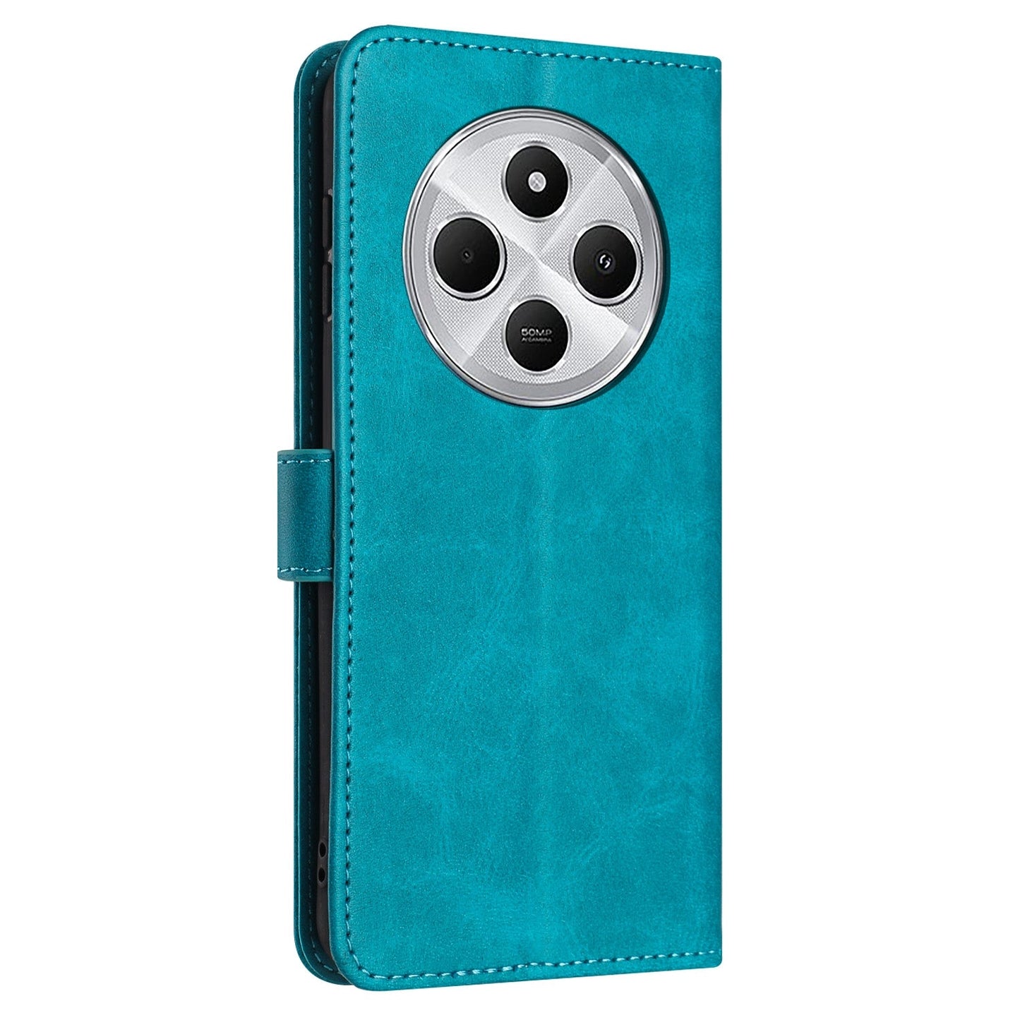 For Redmi 14C 4G Solid Calf Texture Flip Leather Phone Case(Green)