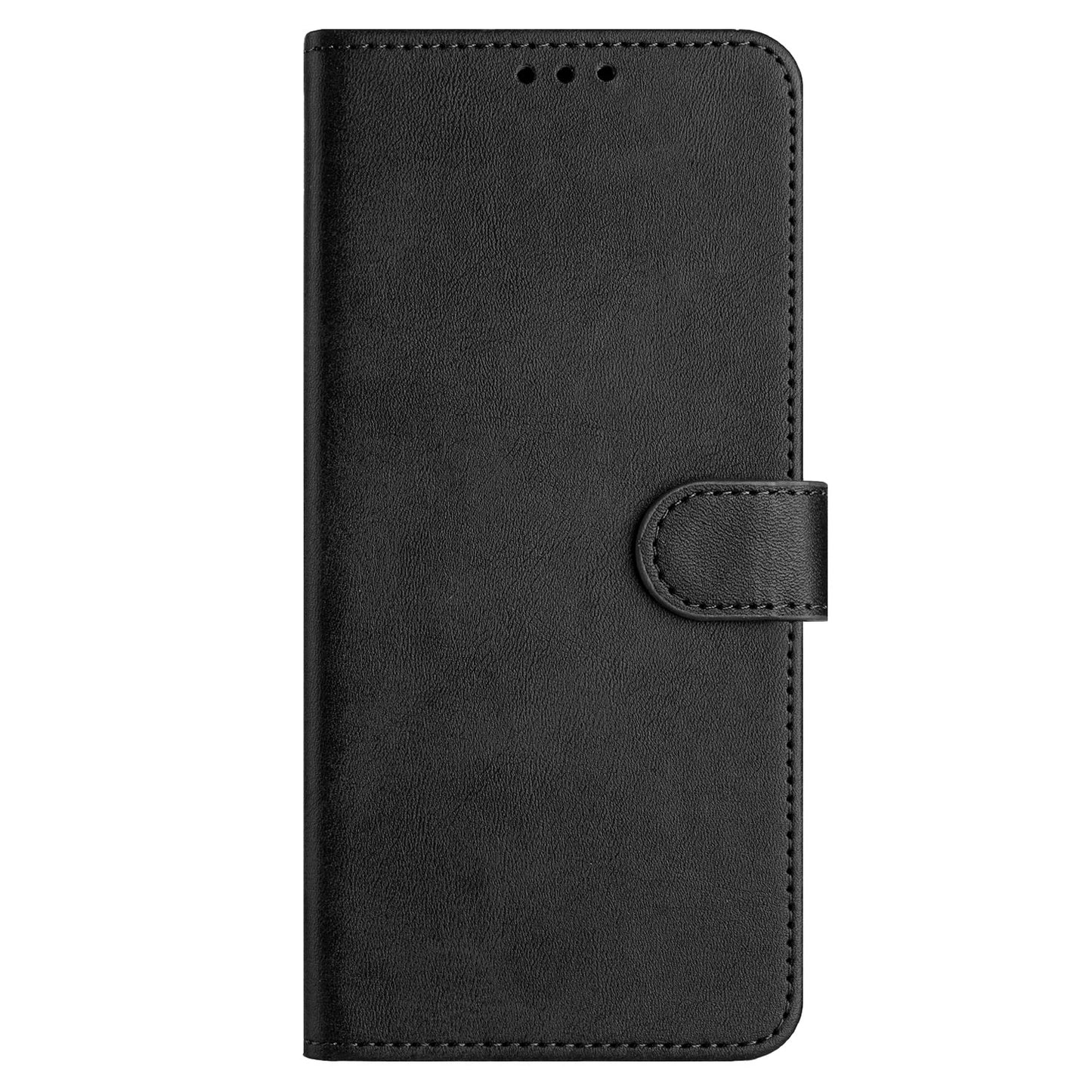 For Redmi 14C 4G Solid Calf Texture Flip Leather Phone Case(Black)