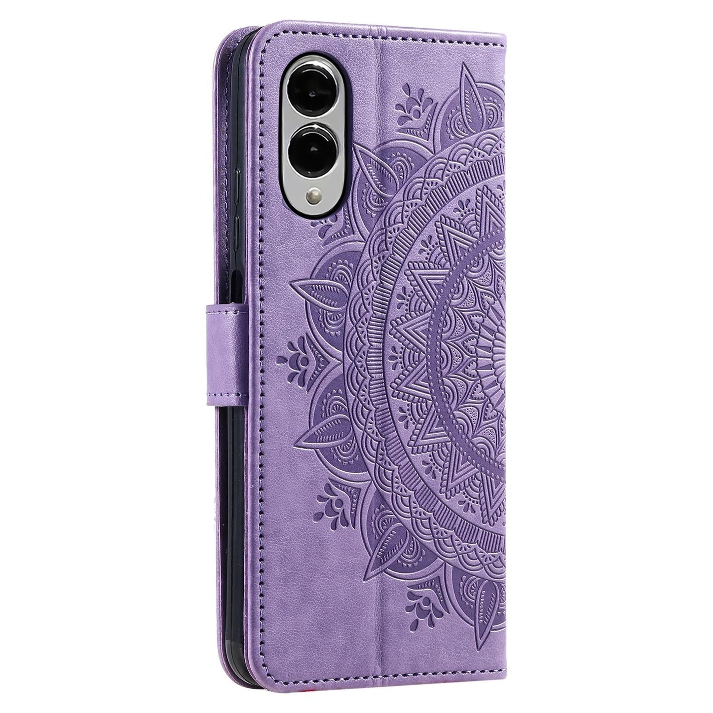 For Samsung Galaxy S25 Edge 5G Totem Flower Embossed Leather Phone Case(Purple)
