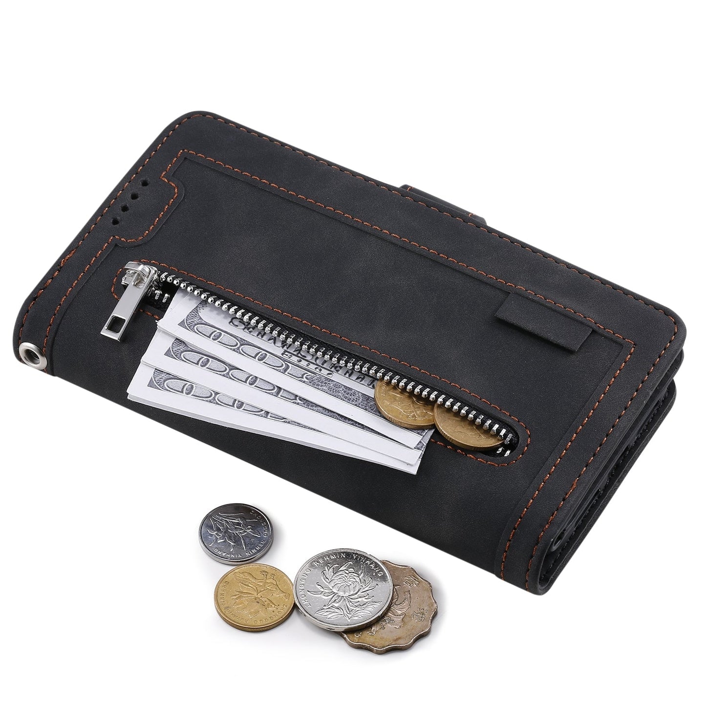For Xiaomi 15 Pro Nine Card Zipper Bag Leather Phone Case with Lanyard(Black)