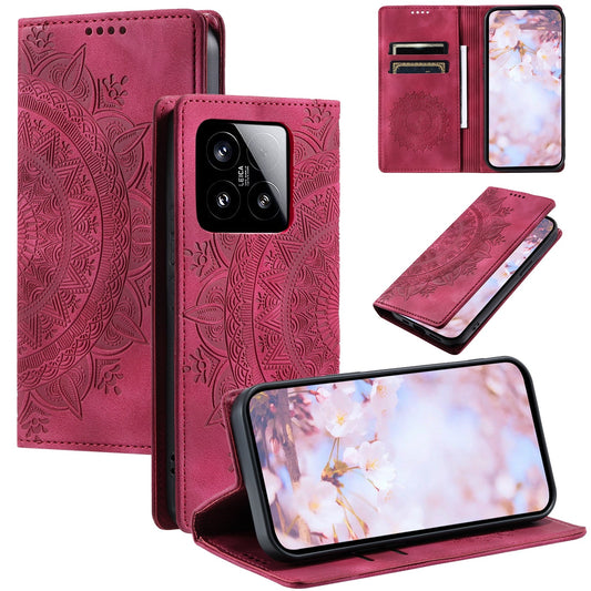 For Xiaomi 15 Totem Embossed Magnetic Leather Phone Case(Red)