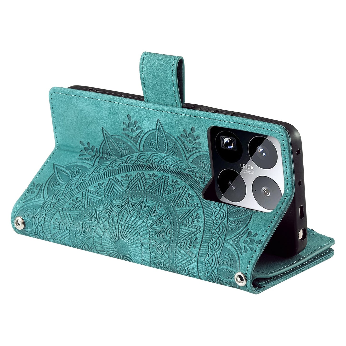 For Xiaomi 15 Pro Multi-Card Totem Zipper Leather Phone Case(Green)