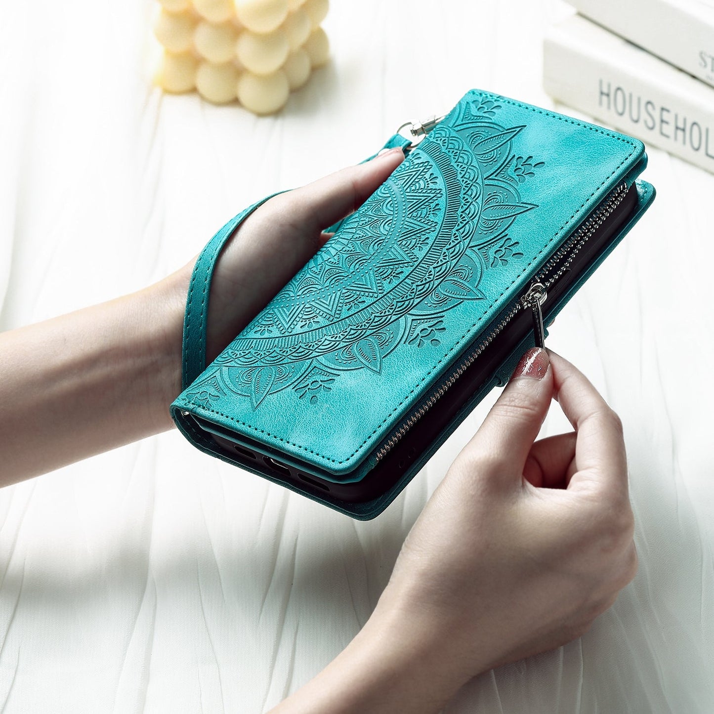 For Xiaomi 15 Pro Multi-Card Totem Zipper Leather Phone Case(Green)