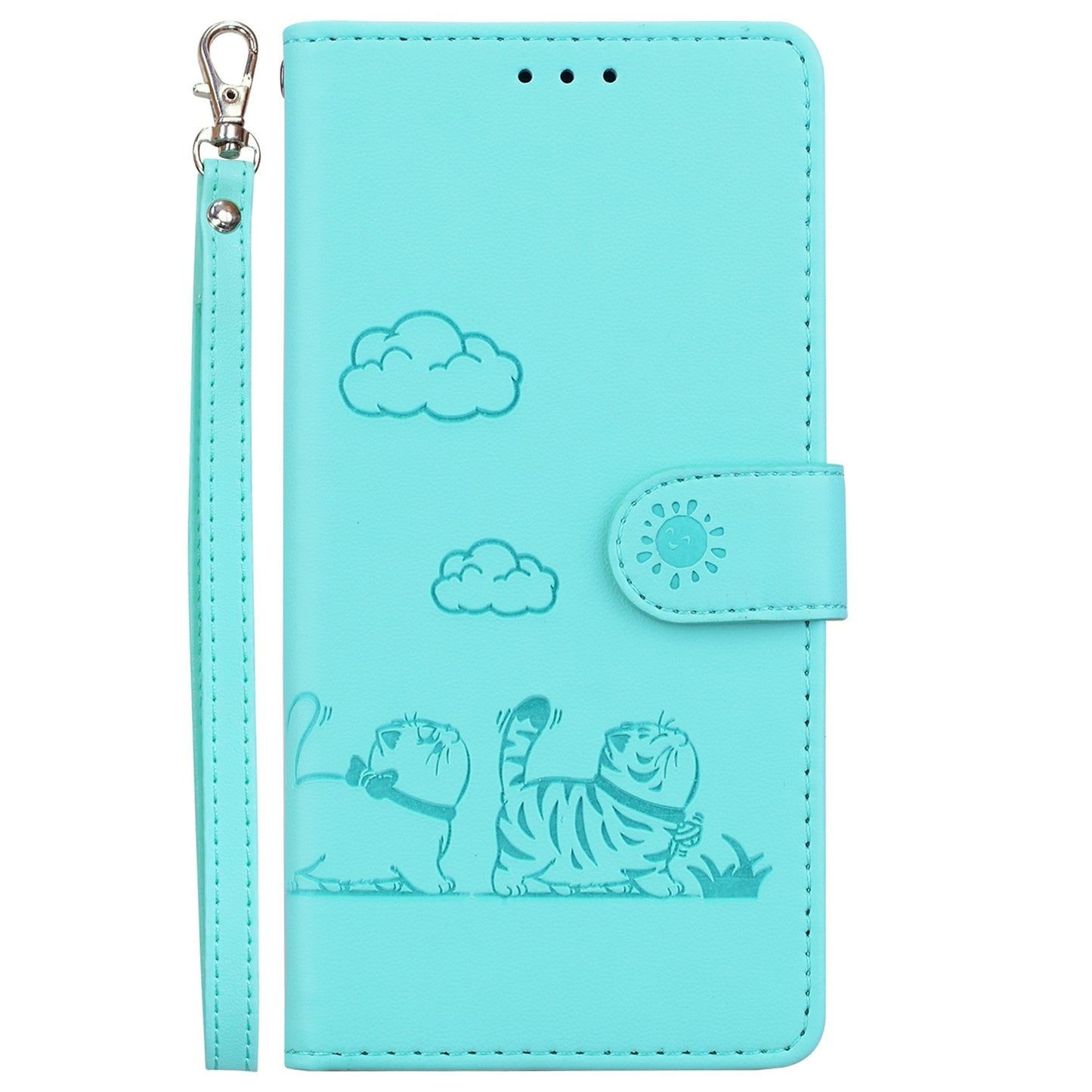 For OPPO K12 Cute Cats RFID Leather Phone Case(Green)