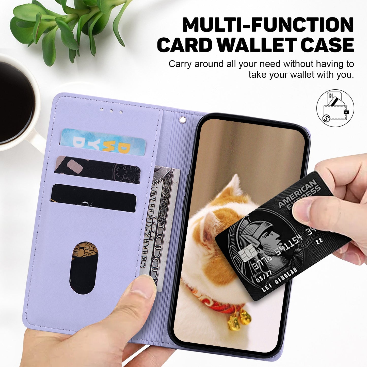 For OPPO K12 Cute Cats RFID Leather Phone Case(Purple)
