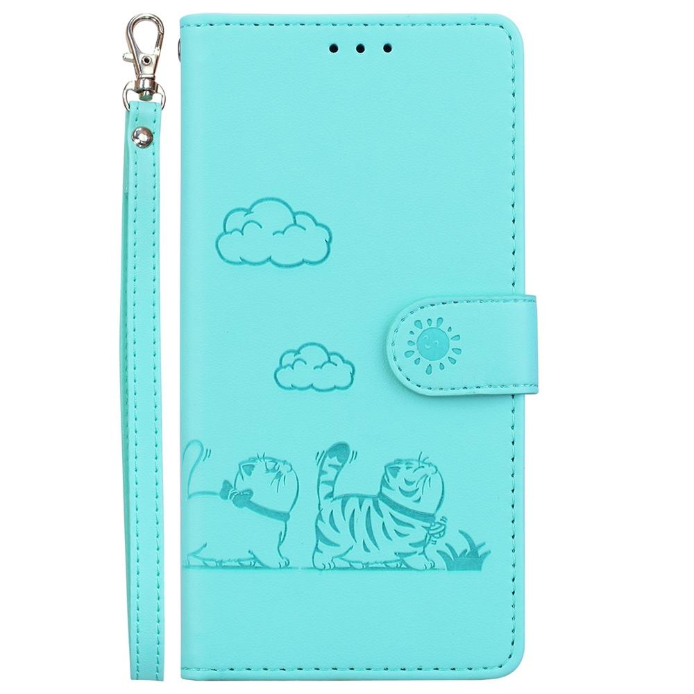 For Samsung Galaxy S25 Edge 5G Cute Cats RFID Leather Phone Case(Green)