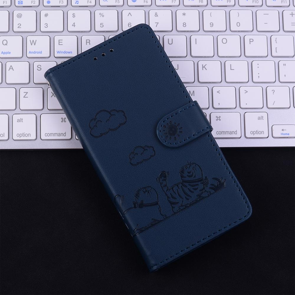 For Samsung Galaxy S25 Edge 5G Cute Cats RFID Leather Phone Case(Blue)