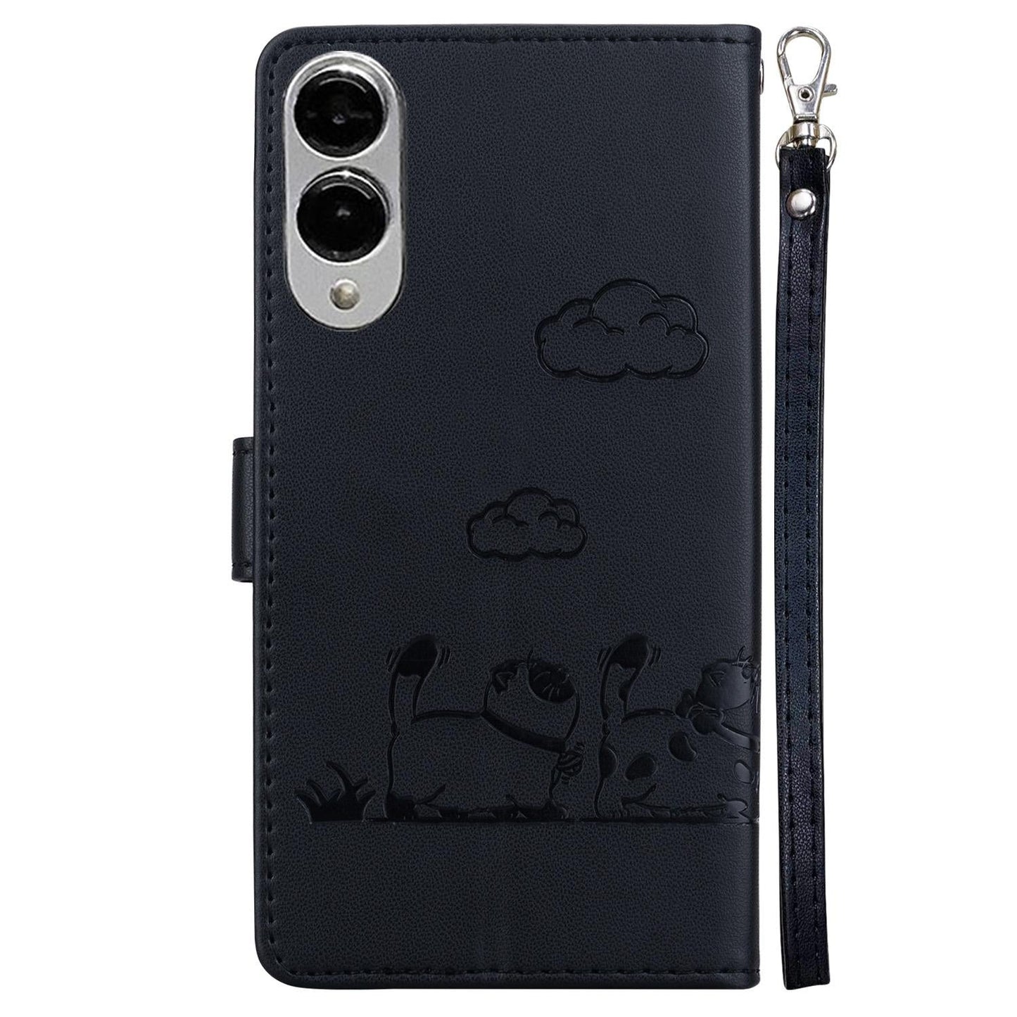 For Samsung Galaxy S25 Edge 5G Cute Cats RFID Leather Phone Case(Black)