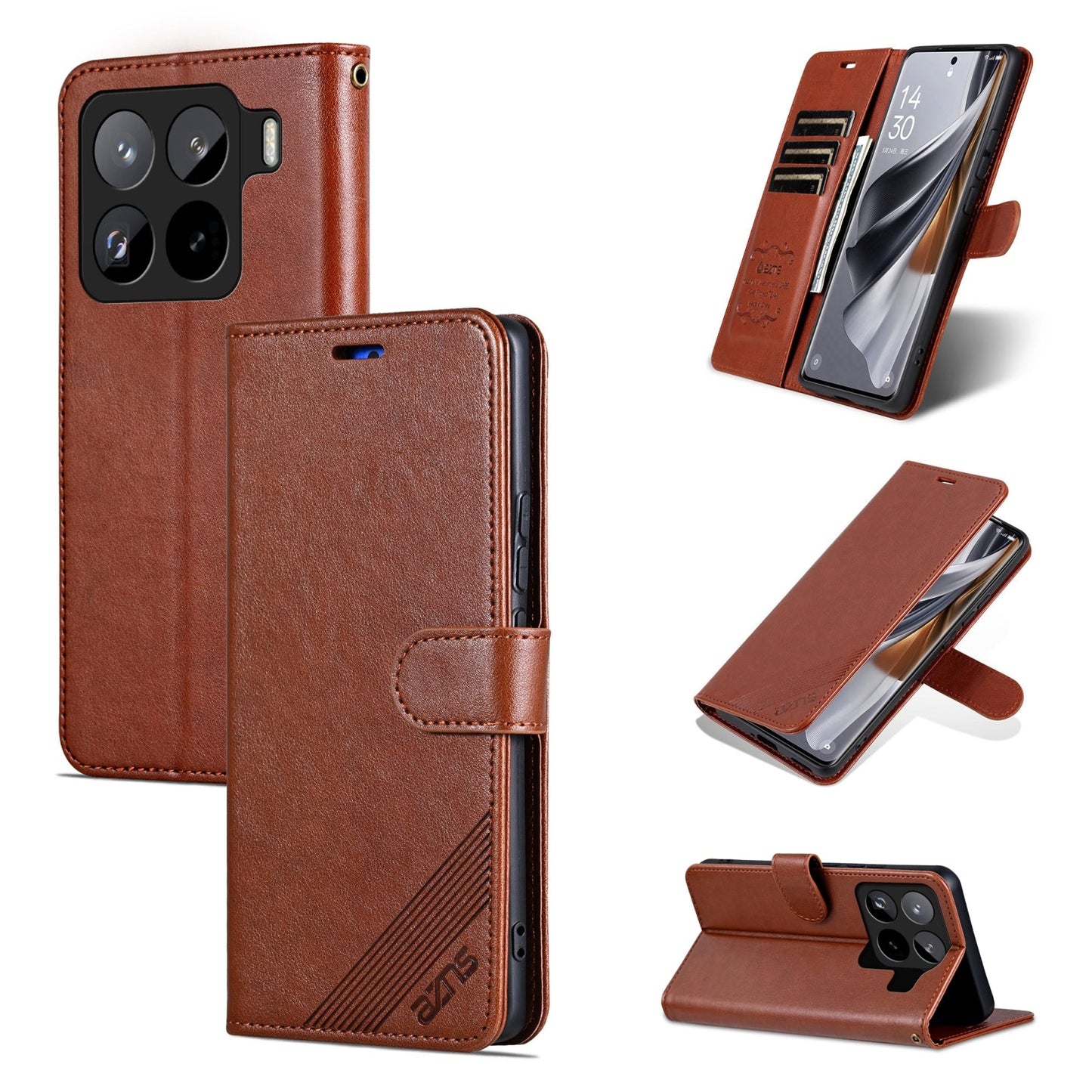 For Xiaomi 15 Pro AZNS Sheepskin Texture Flip Leather Phone Case(Brown)