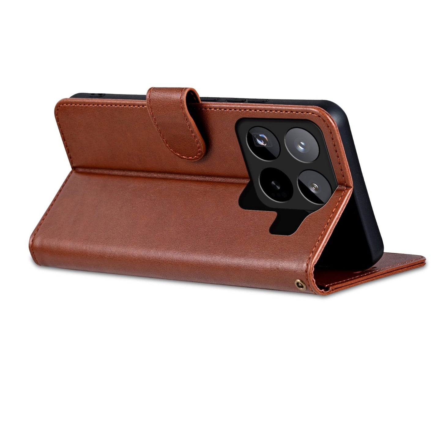 For Xiaomi 15 Pro AZNS Sheepskin Texture Flip Leather Phone Case(Brown)