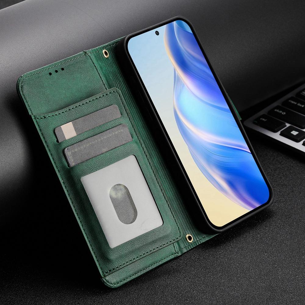 For vivo V50 Global Multi-Card Slots Zipper Wallet Leather Phone Case(Green)