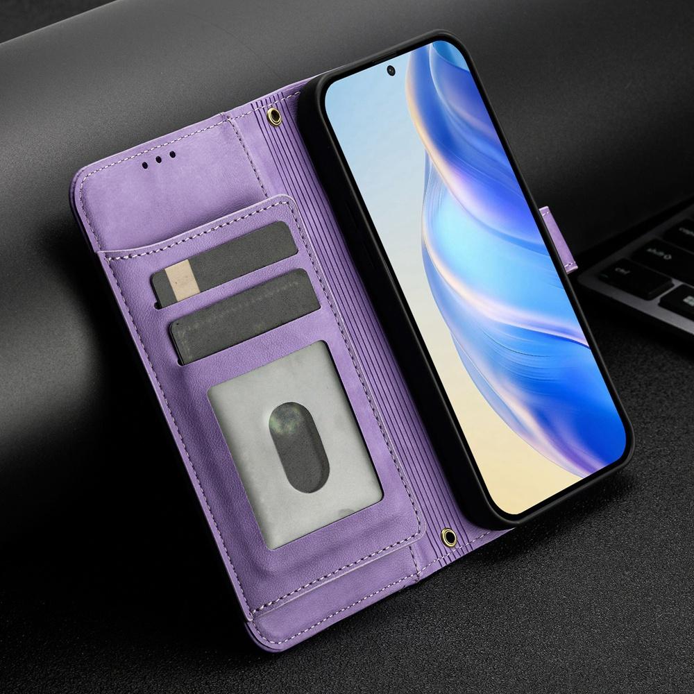 For vivo V50 Global Multi-Card Slots Zipper Wallet Leather Phone Case(Purple)
