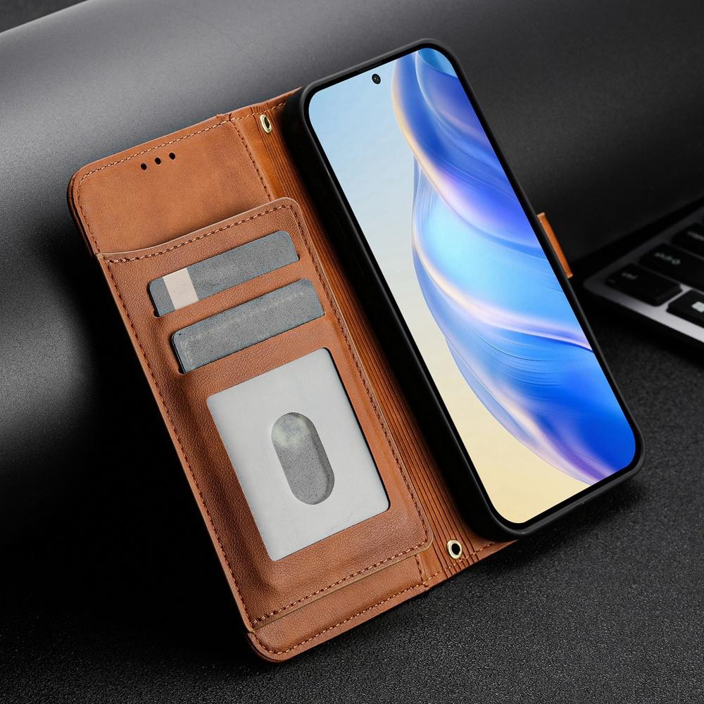 For vivo V50 Global Multi-Card Slots Zipper Wallet Leather Phone Case(Brown)