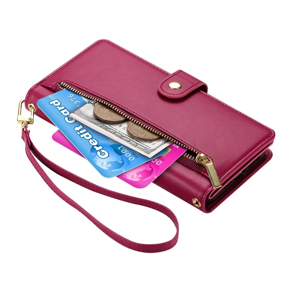 For Xiaomi 15 Pro Nine Card-slot Zipper Wallet Bag Leather Phone Case(Red)