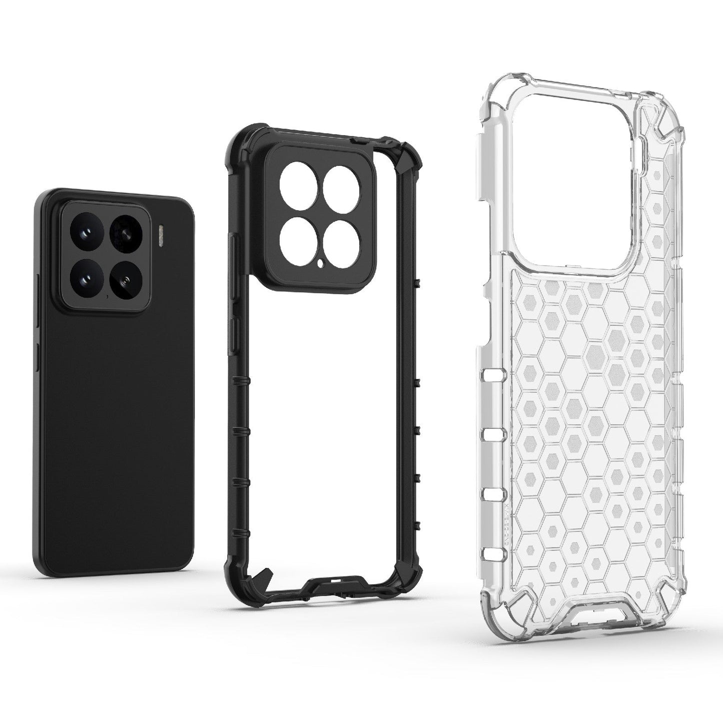 For Xiaomi 15 5G Honeycomb Shockproof Phone Case(Red)