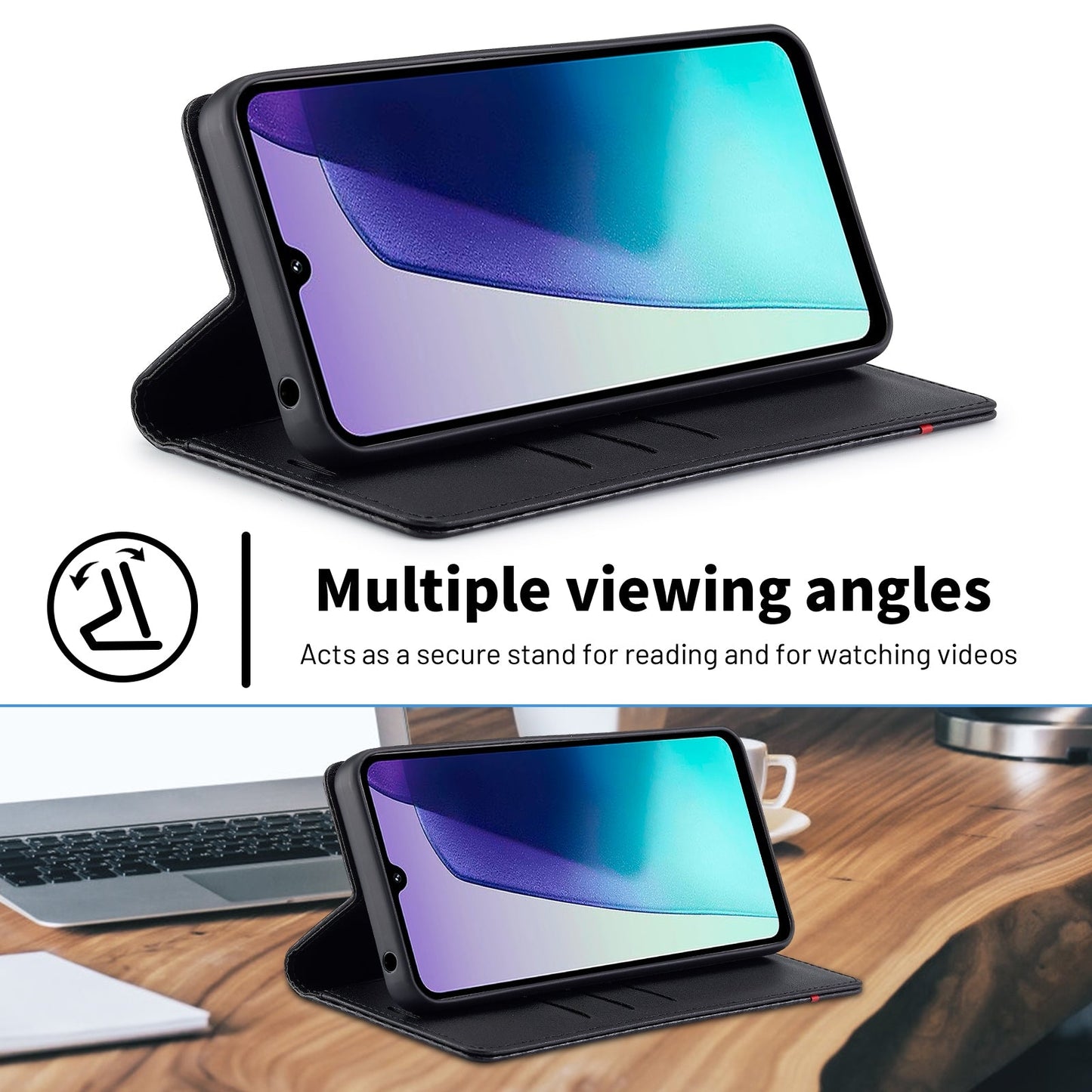 For Redmi 14C 4G LC.IMEEKE Carbon Fiber Texture Flip Leather Phone Case(Horizontal Black)