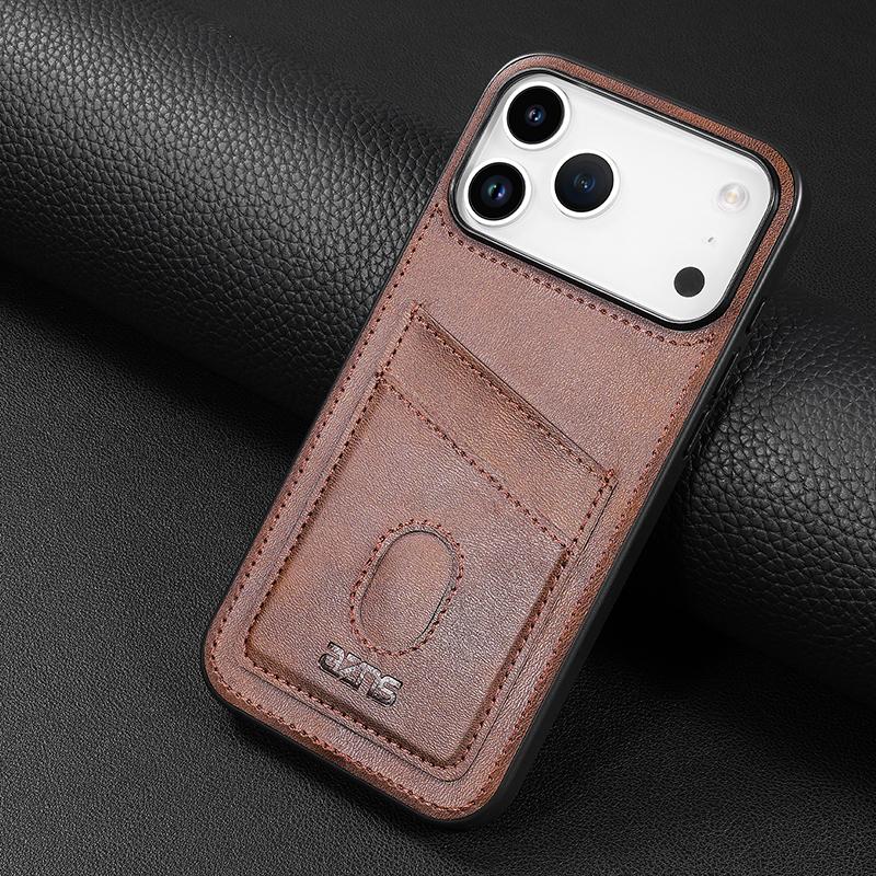 Compatible with iPhone 18 Pro Max & 17 Pro Max AZNS K1 Series Card Slot Business Phone Case - Brown