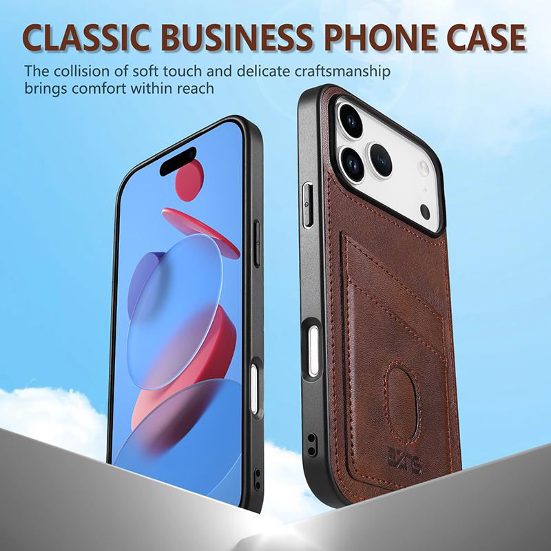 Compatible with iPhone 18 Pro Max & 17 Pro Max AZNS K1 Series Card Slot Business Phone Case - Black