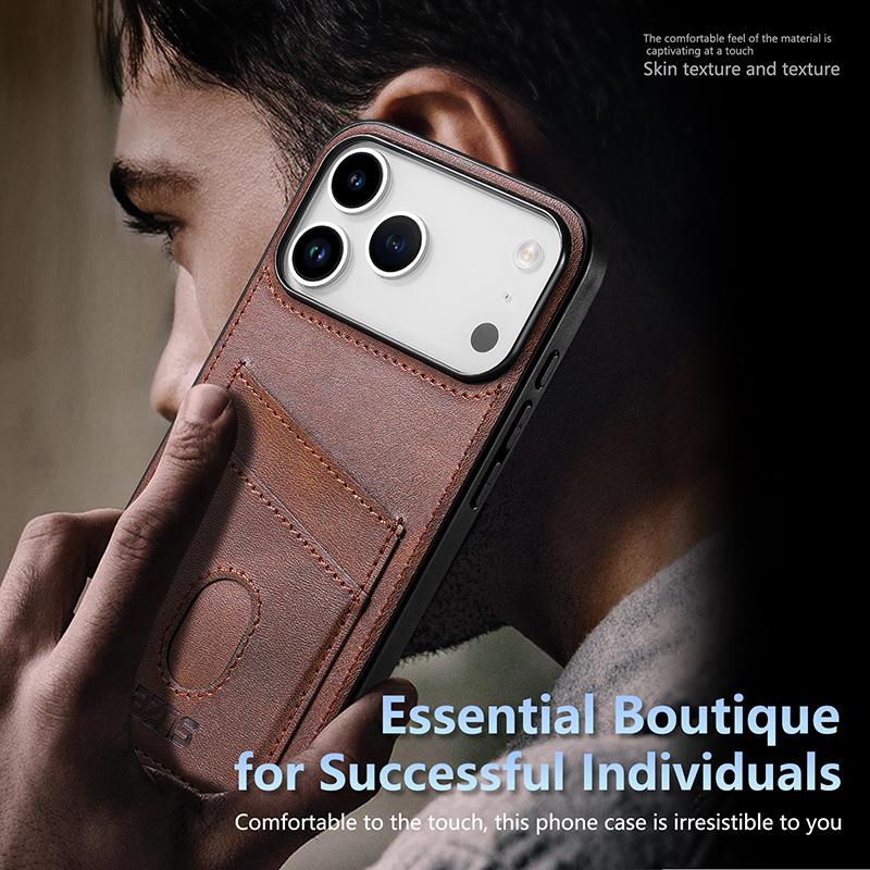 Compatible with iPhone 18 Pro Max & 17 Pro Max AZNS K1 Series Card Slot Business Phone Case - Black
