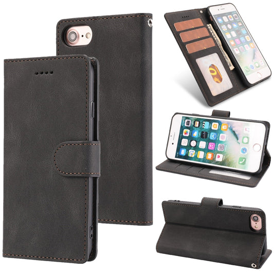 For iPhone 16e Fantasy Skin-feel Calfskin Texture Leather Phone Case(Black)