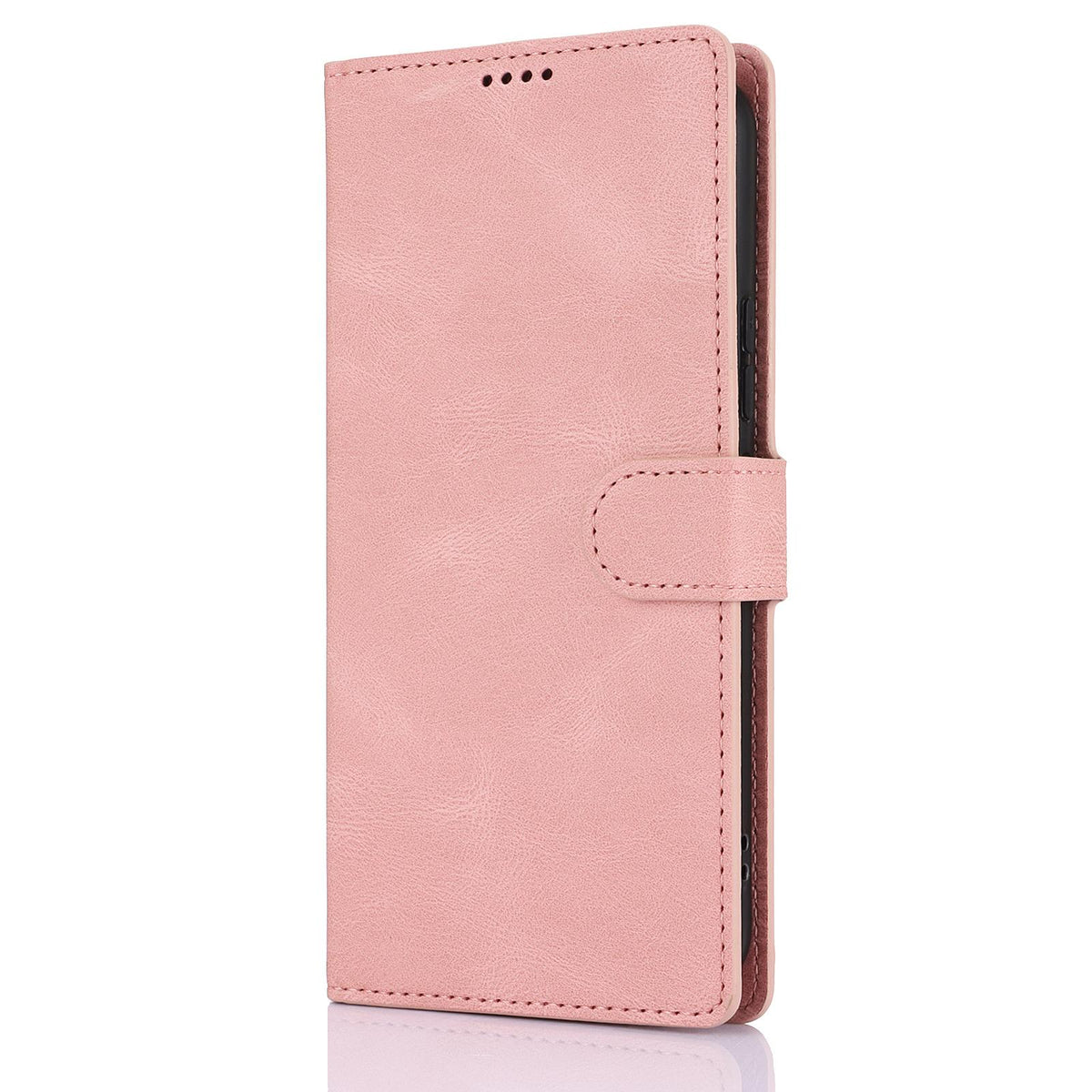Compatible with iPhone 18 Pro Max & 17 Pro Max Fantasy Skin-feel Calfskin Texture Leather Phone Case - Pink