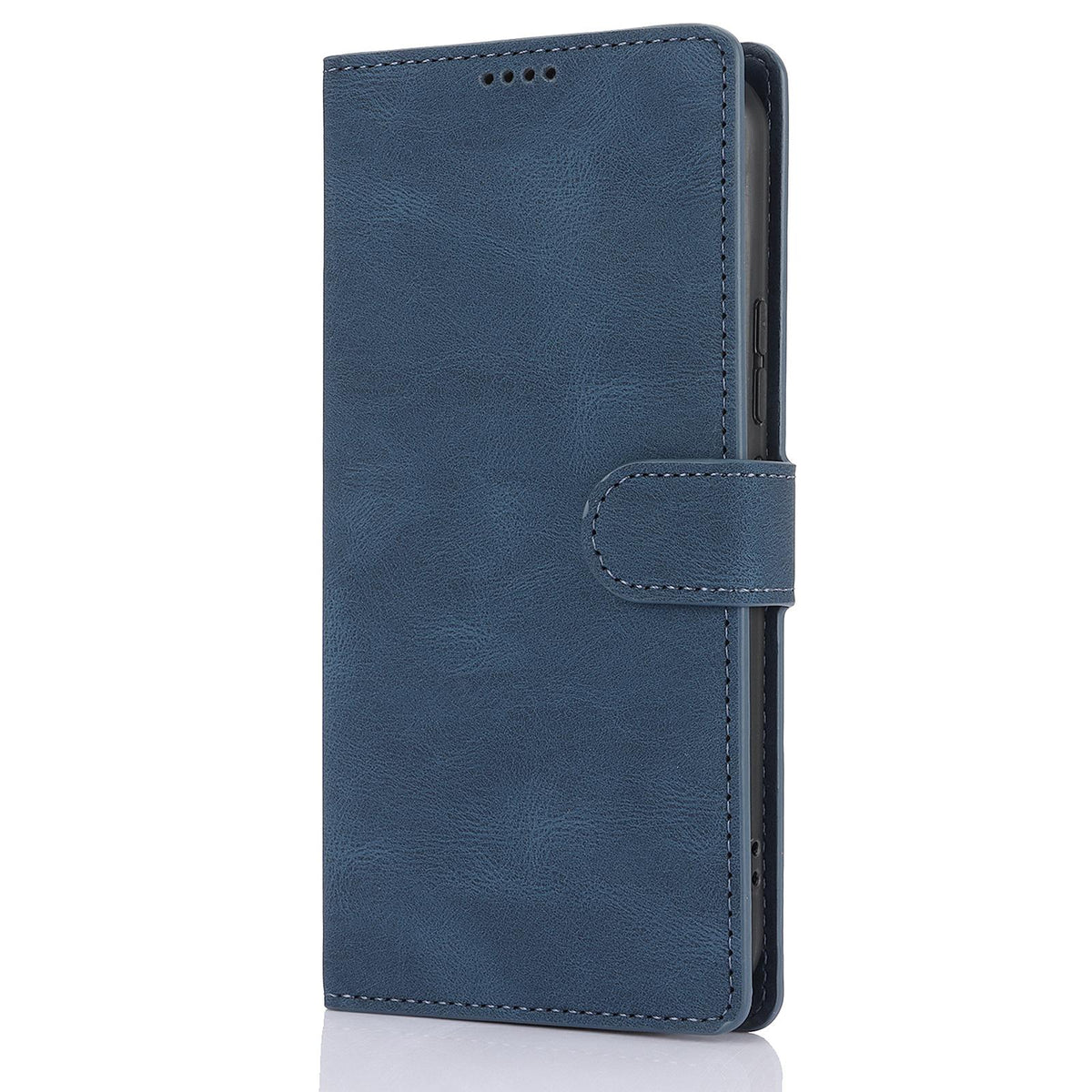 Compatible with iPhone 18 Pro Max & 17 Pro Max Fantasy Skin-feel Calfskin Texture Leather Phone Case - Blue