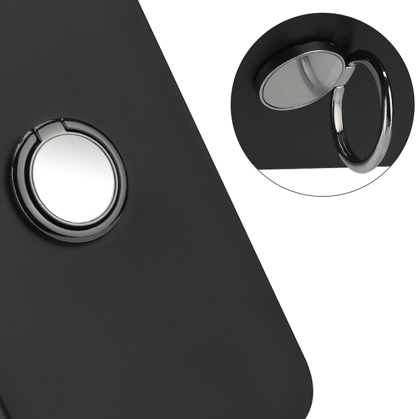 For Redmi 14C 4G Matte Ring Holder TPU Phone Case(Black)