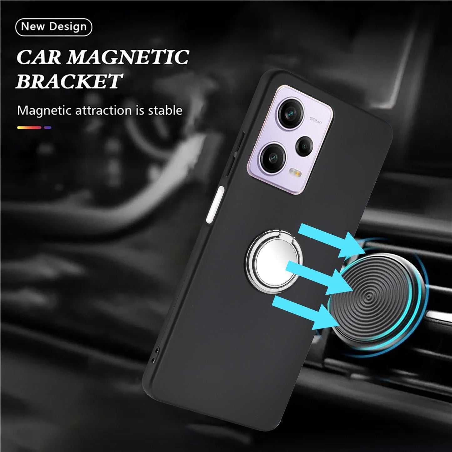 For Redmi 14C 4G Matte Ring Holder TPU Phone Case(Silver)