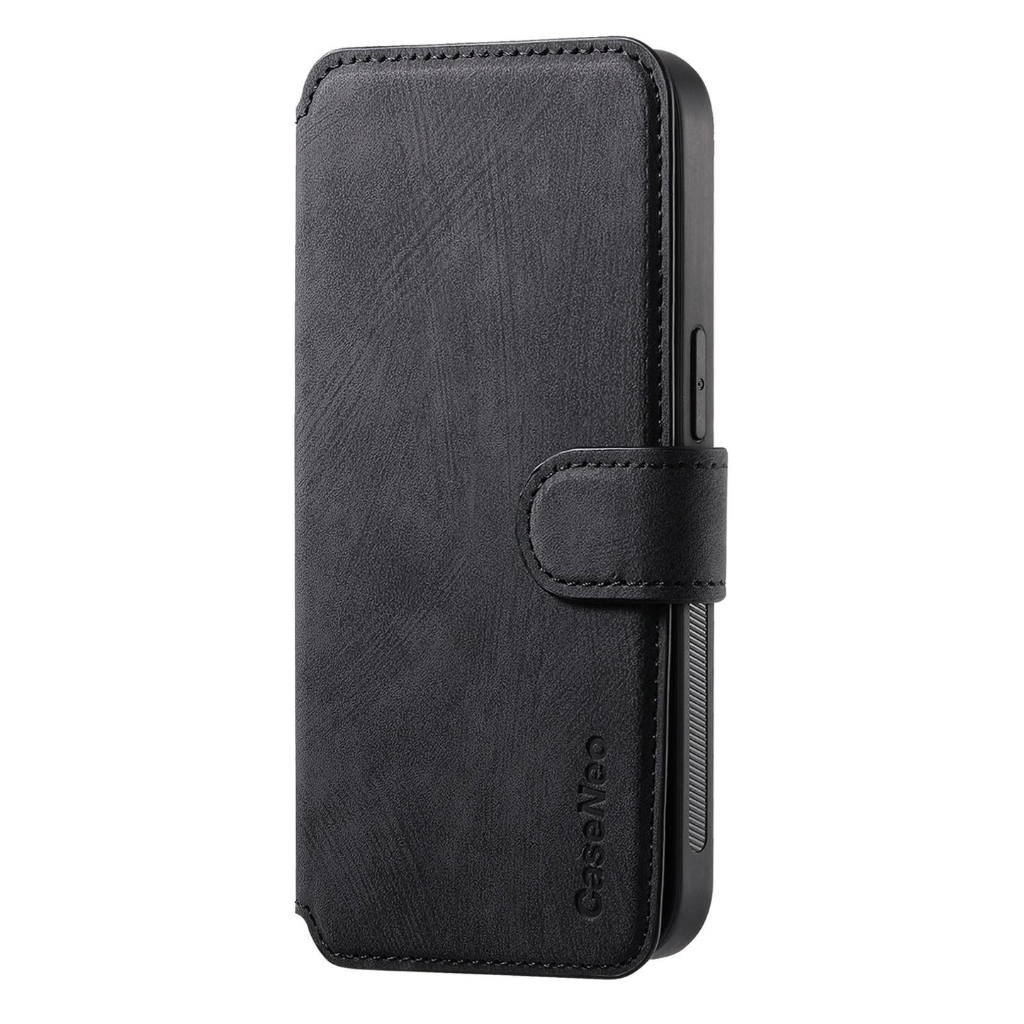 For iPhone 16e CaseNeo MagSafe RFID Anti-theft Retro Leather Phone Case(Black)