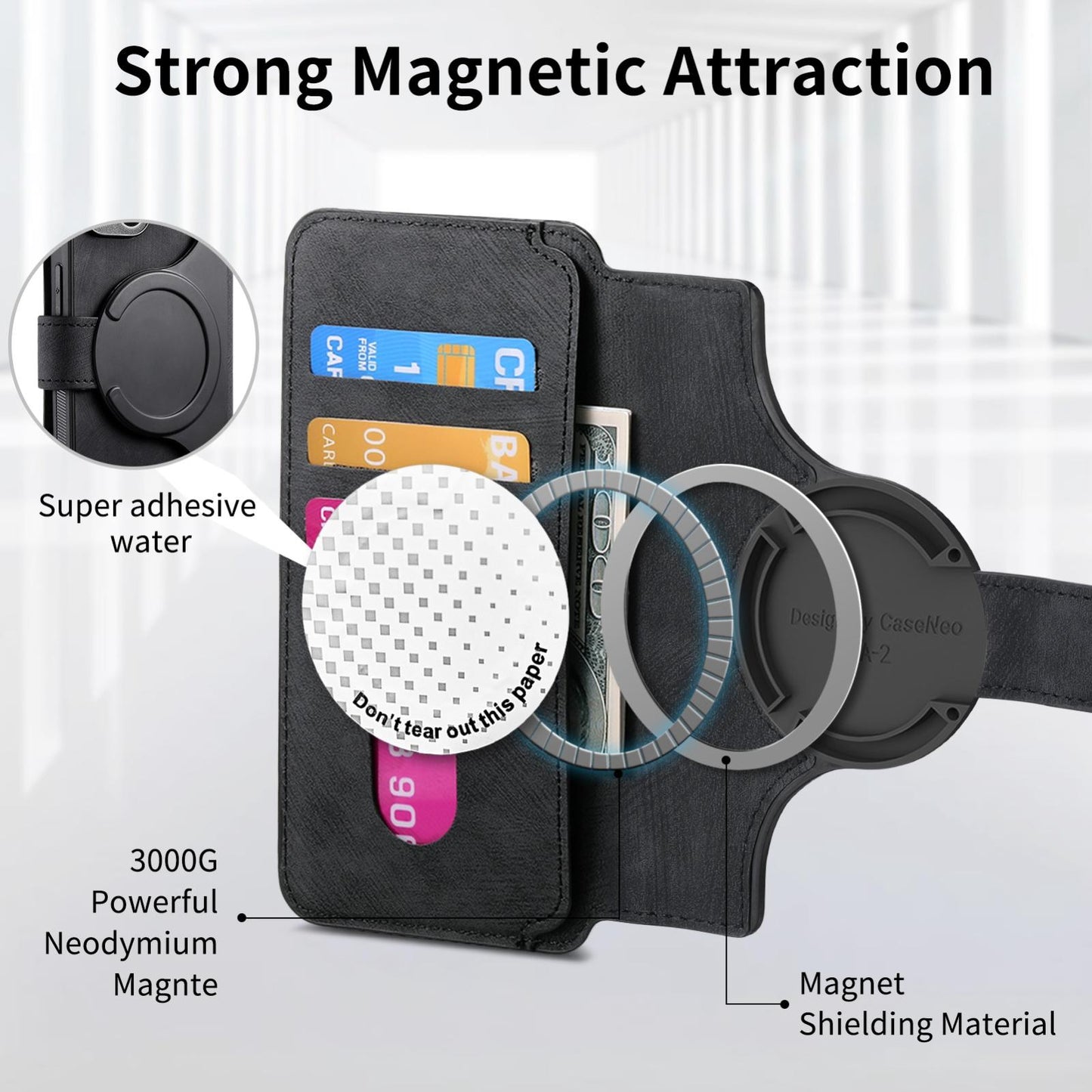 For iPhone 16e CaseNeo MagSafe RFID Anti-theft Retro Leather Phone Case(Black)