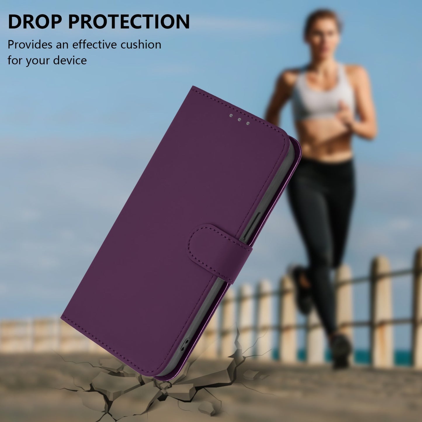 For iPhone 16e Skin Feel Solid Color Leather Phone Case with Lanyard(Violet)