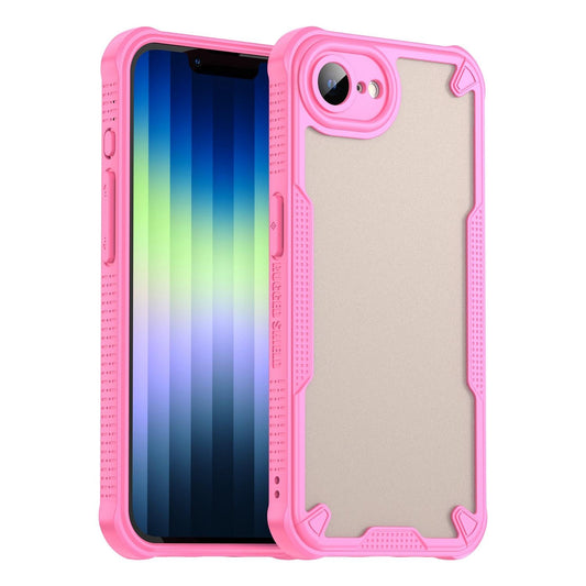 For iPhone 16e Armor Glaze PC Hybrid TPU Phone Case(Pink)