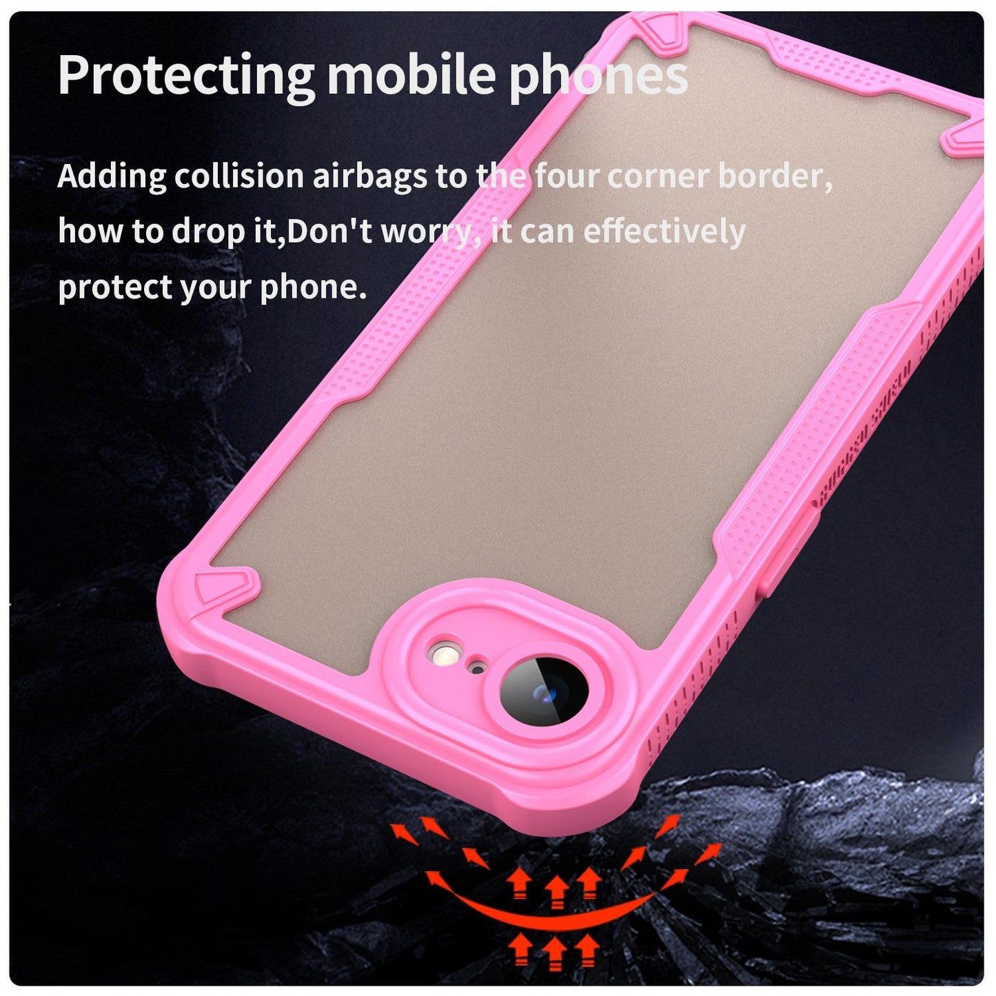 For iPhone 16e Armor Glaze PC Hybrid TPU Phone Case(Pink)