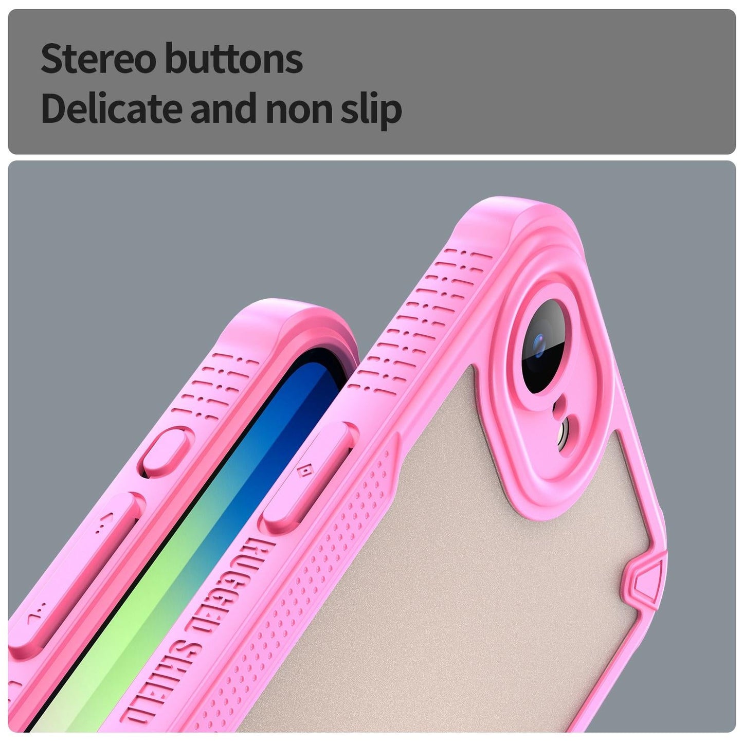 For iPhone 16e Armor Glaze PC Hybrid TPU Phone Case(Pink)