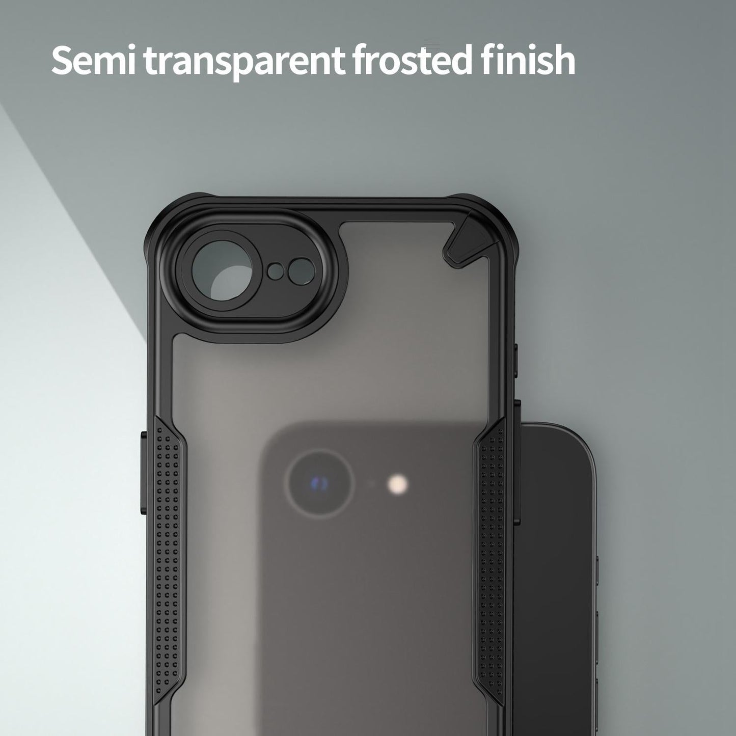 For iPhone 16e Armor Glaze PC Hybrid TPU Phone Case(Black)