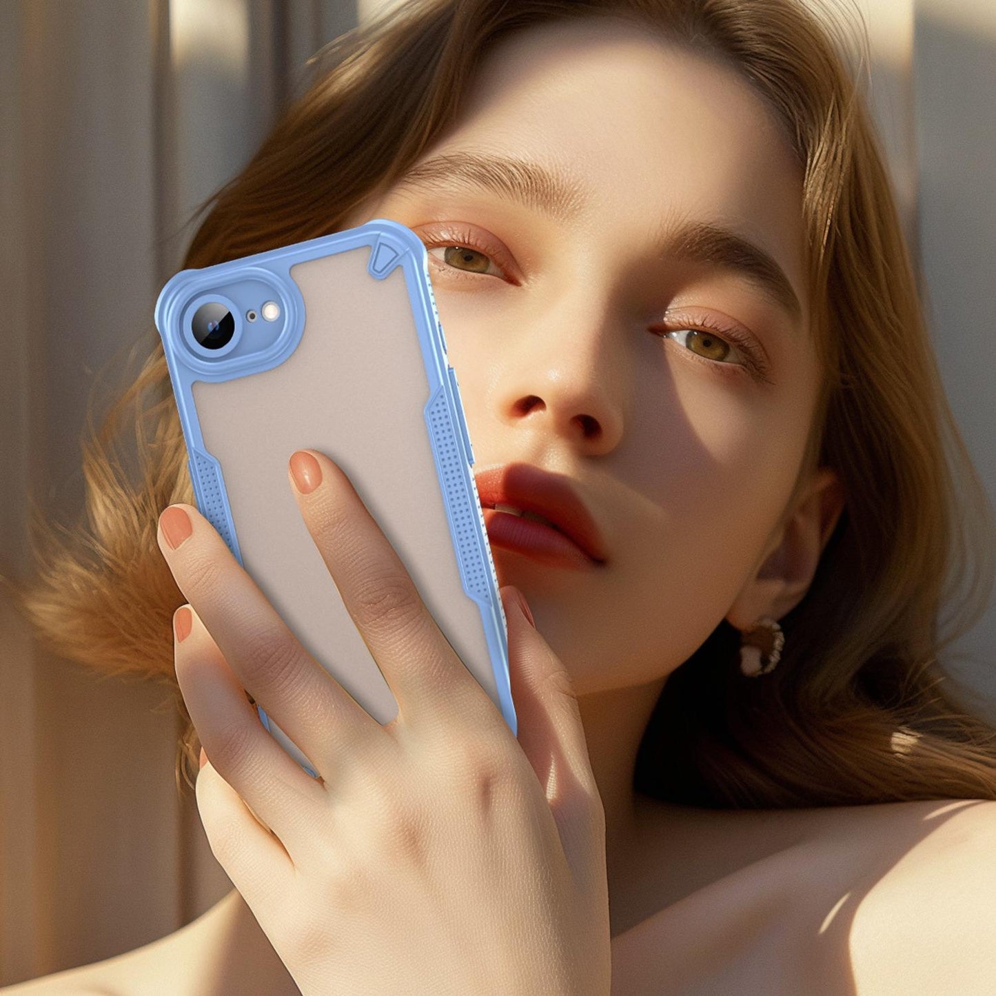 For iPhone 16e Armor Glaze PC Hybrid TPU Phone Case(Blue)