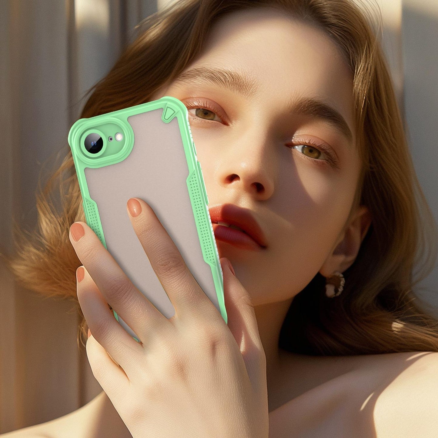 For iPhone 16e Armor Glaze PC Hybrid TPU Phone Case(Green)