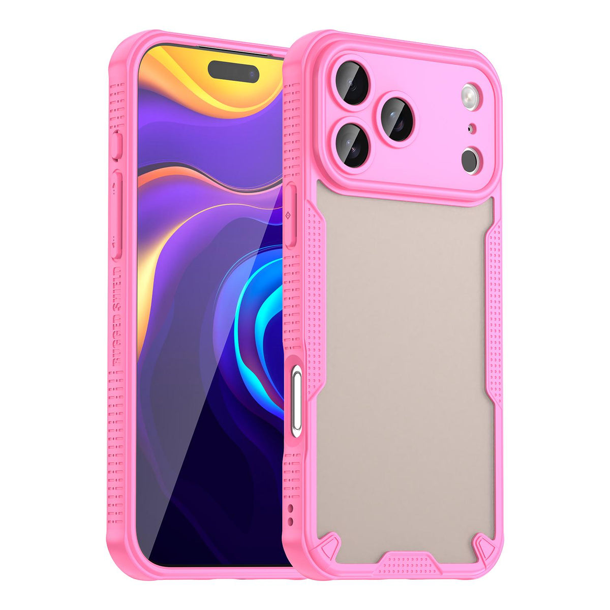 Compatible with iPhone 18 Pro Max Armor Glaze PC Dual-Layer TPU Phone Case - Pink