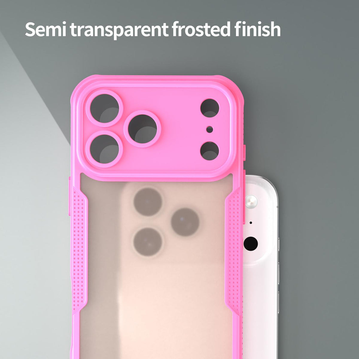 Compatible with iPhone 18 Pro Max Armor Glaze PC Dual-Layer TPU Phone Case - Pink