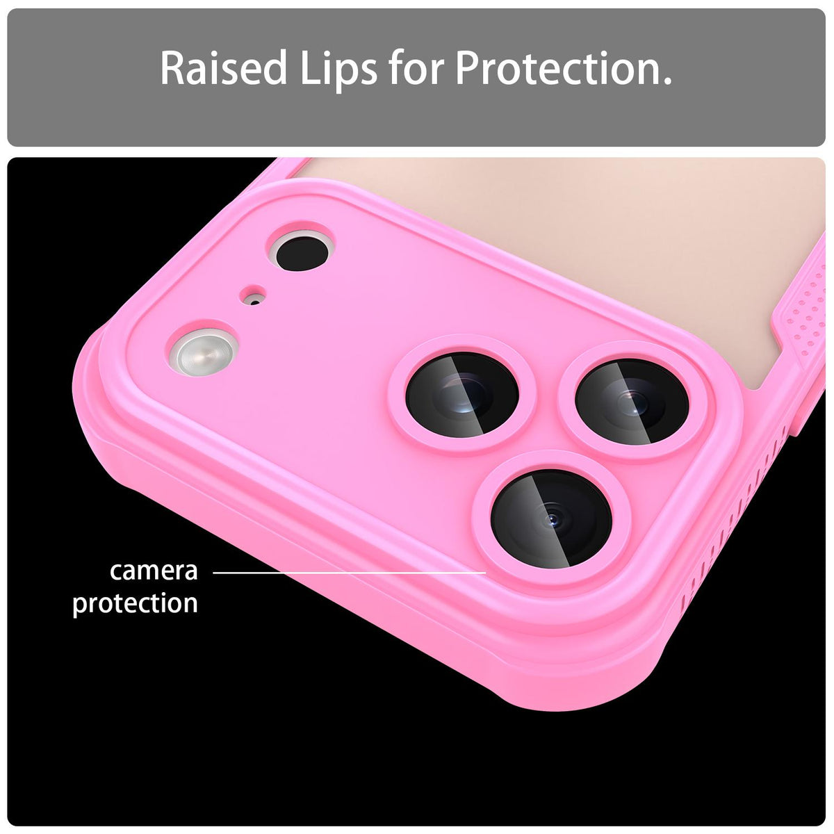 Compatible with iPhone 18 Pro Max Armor Glaze PC Dual-Layer TPU Phone Case - Pink